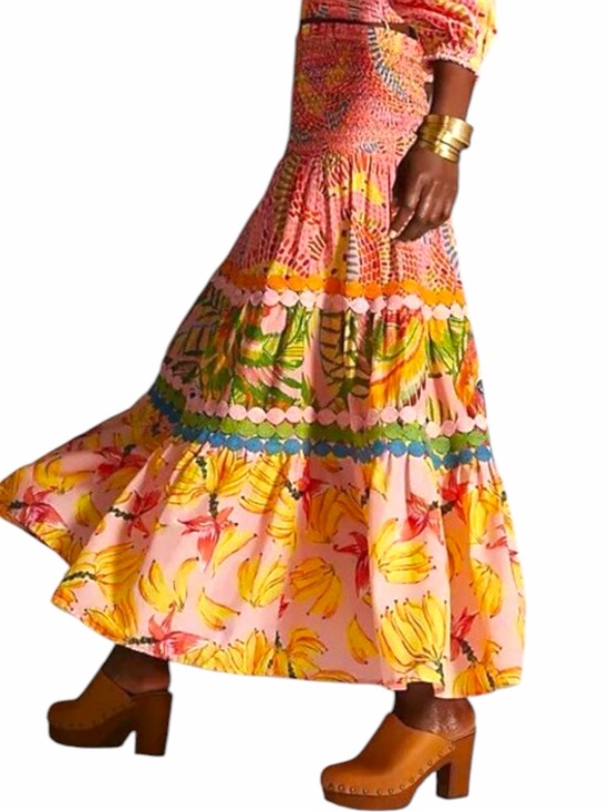 FARM Rio Dresses & Skirts - NEW FARM RIO Mixed Pink Print Midi Skirt Size M